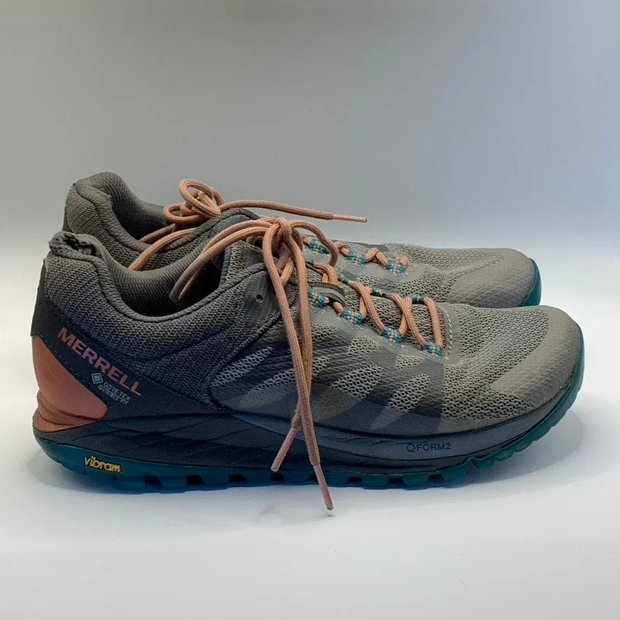 MERRELL Women's Gray Antora 2 Trail Gore-Tex Lace-Up Running Sneakers SZ 8.5