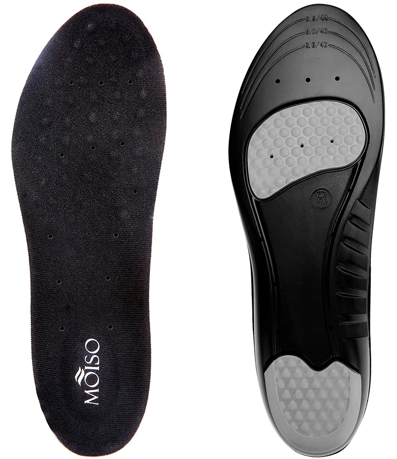 Moiso Memory Foam Orthotic Insoles for Plantar Fasciitis with Arch | Support Shock Absorption Pad Design