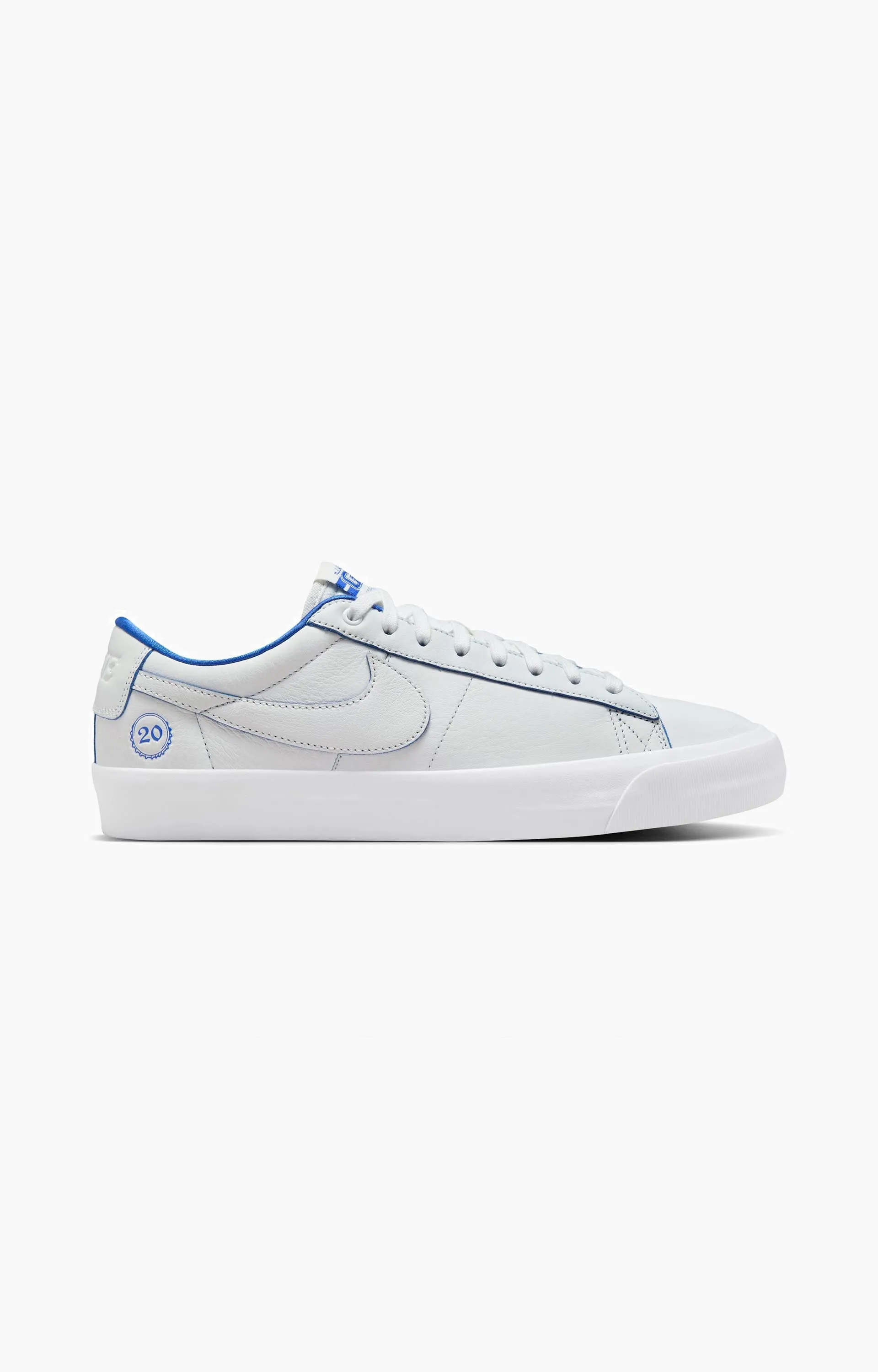 Nike SB Zoom Blazer Low Pro GT PRM Shoe, Summit White/Royal