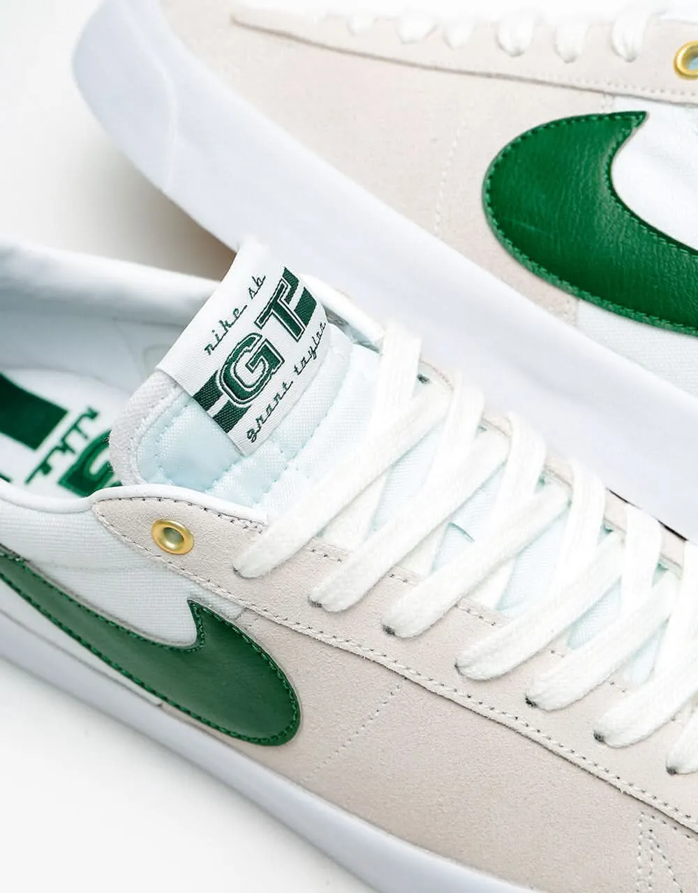 Nike SB Zoom Blazer Low Pro GT Skate Shoes - White/Fir-White-Gum Lt Brown