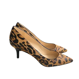 Nine West Arlene Leopard Print Pumps Kitten Heels Tan SIZE 41