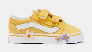 Old Skool Flower Infant Toddler Lifestyle Shoes (Yellow/White)