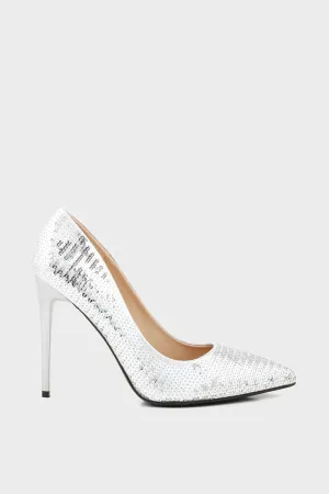 Party Wear Court Shoes I44481-Silver