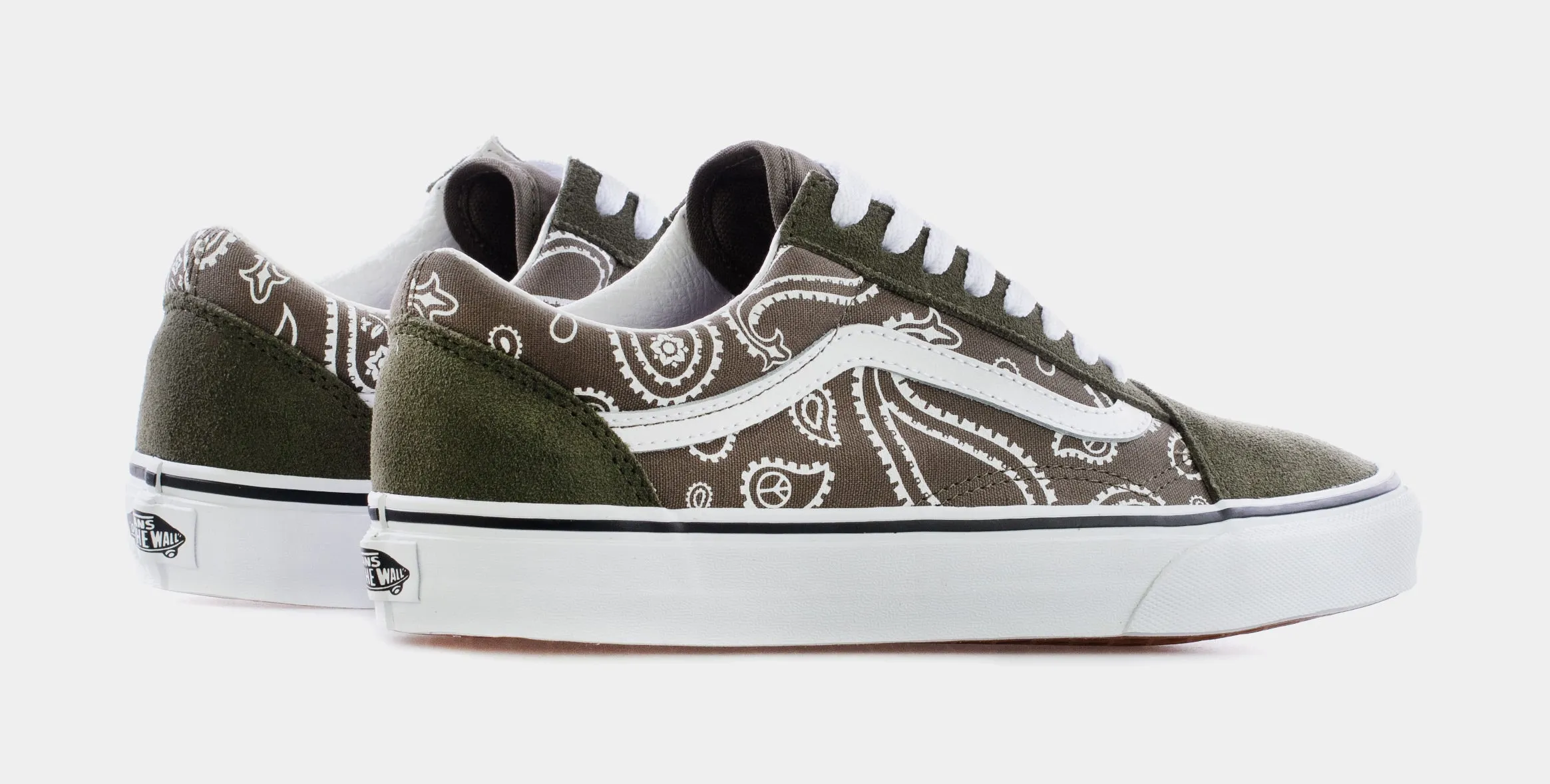 Peace Paisley Old Skool Mens Skate Shoes (Olive Green)