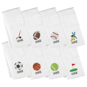 Personalized Emoji Burp Cloth - 8 Pack Sports