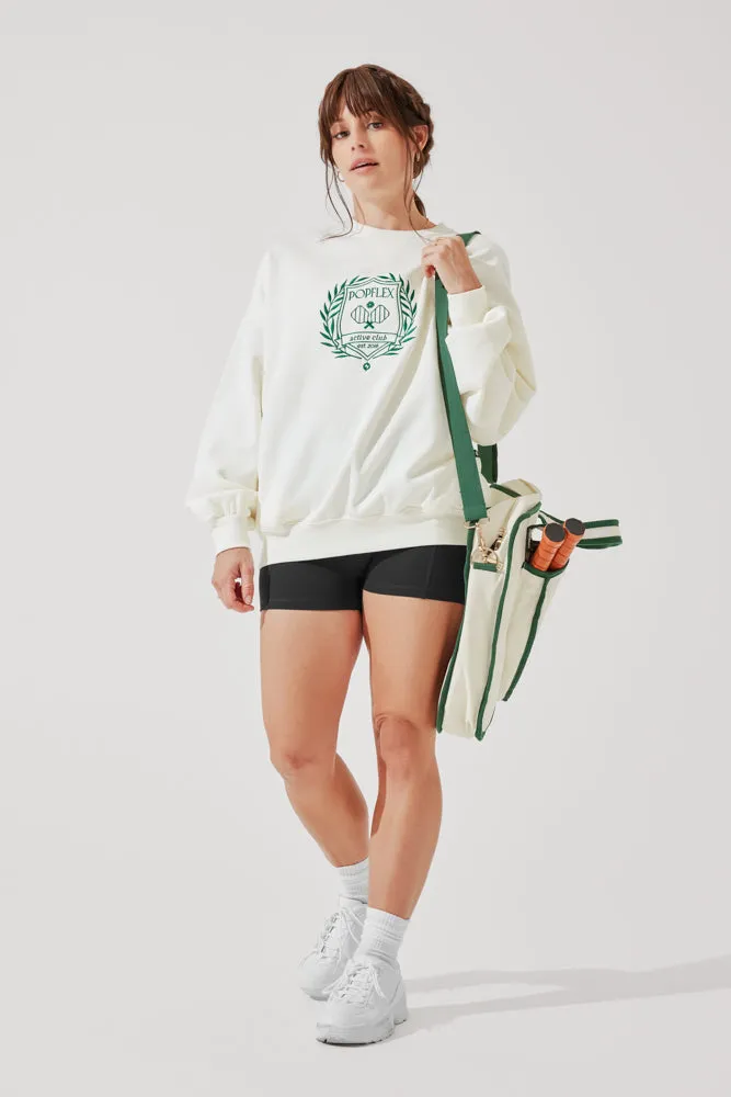 POPFLEX® Active Club Cloud Crewneck Sweater - Cream