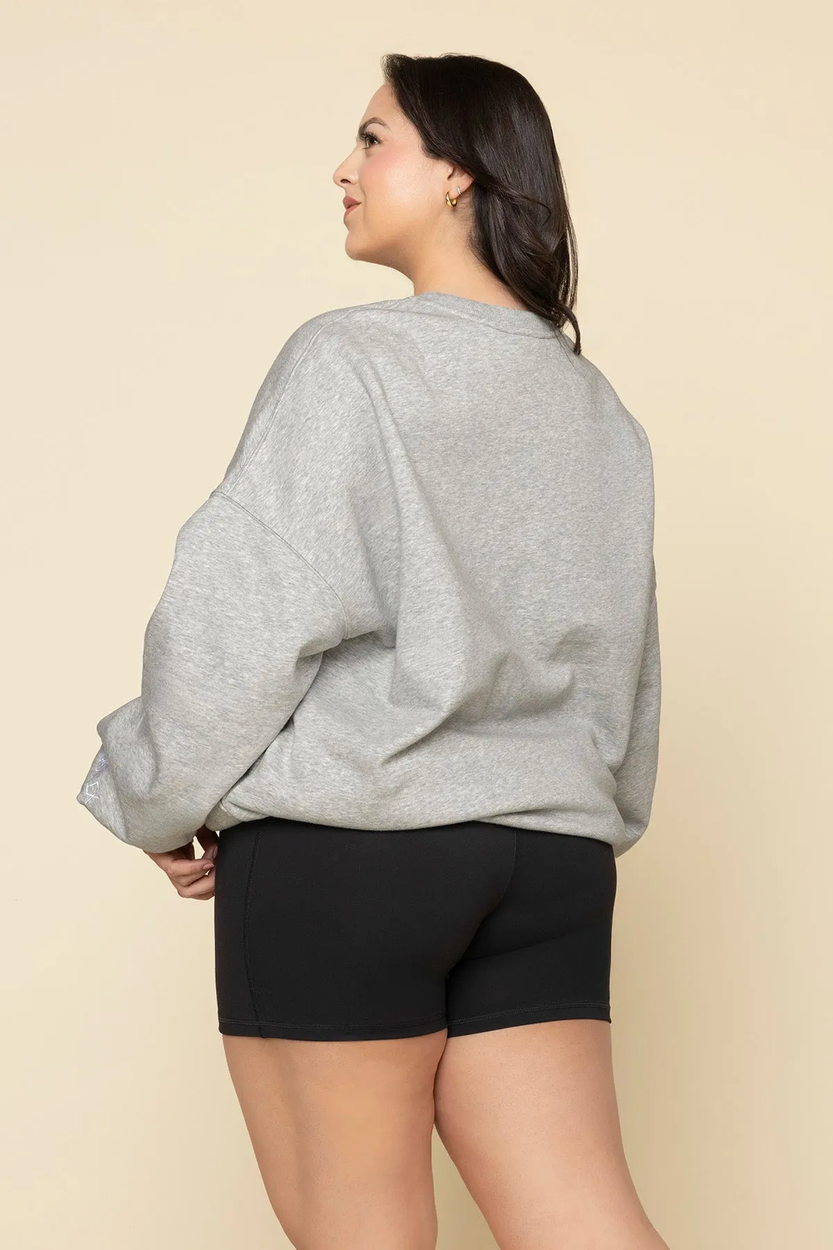 POPFLEX® Active Club Cloud Crewneck Sweater - Heather Grey