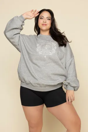 POPFLEX® Active Club Cloud Crewneck Sweater - Heather Grey