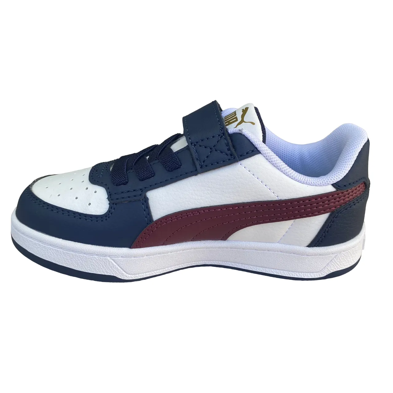 Puma scarpa sneakers da ragazzi con  elastico e strappo Caven 2.0 AC Ps bianco-rosso diaspro-blu