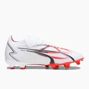 PUMA ULTRA MATCH FG/AG - WHITE/BLACK/FIRE ORCHID