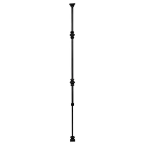 "Ole Iron Slides" - 1/2" Square x 30"-38"H - Double Knuckle Adjustable Hollow Iron Baluster (ISKNUC2)