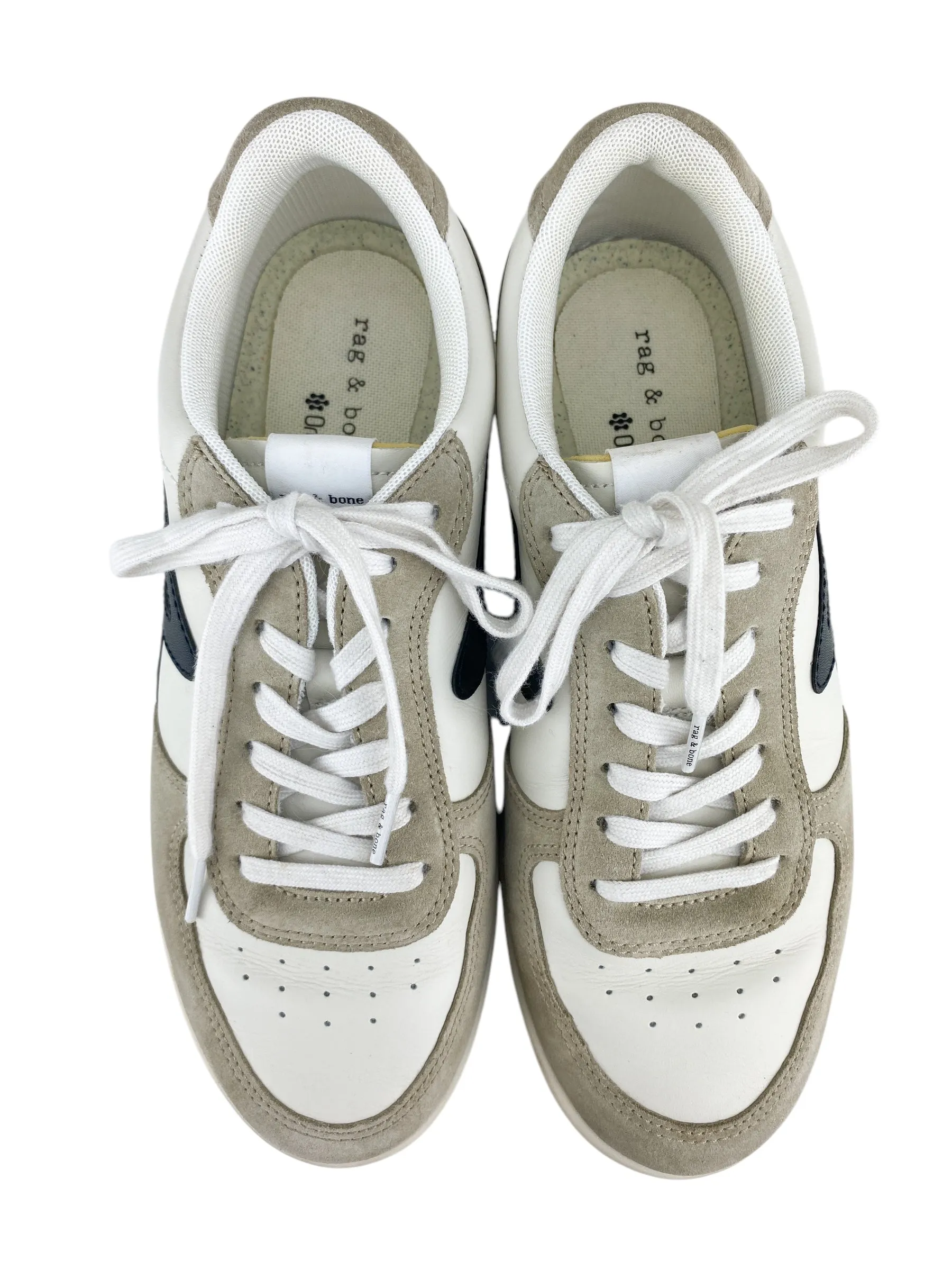 Rag & Bone Women's Retro Court Leather Suede Sneaker Turtle Dove Size 40 (US 10)