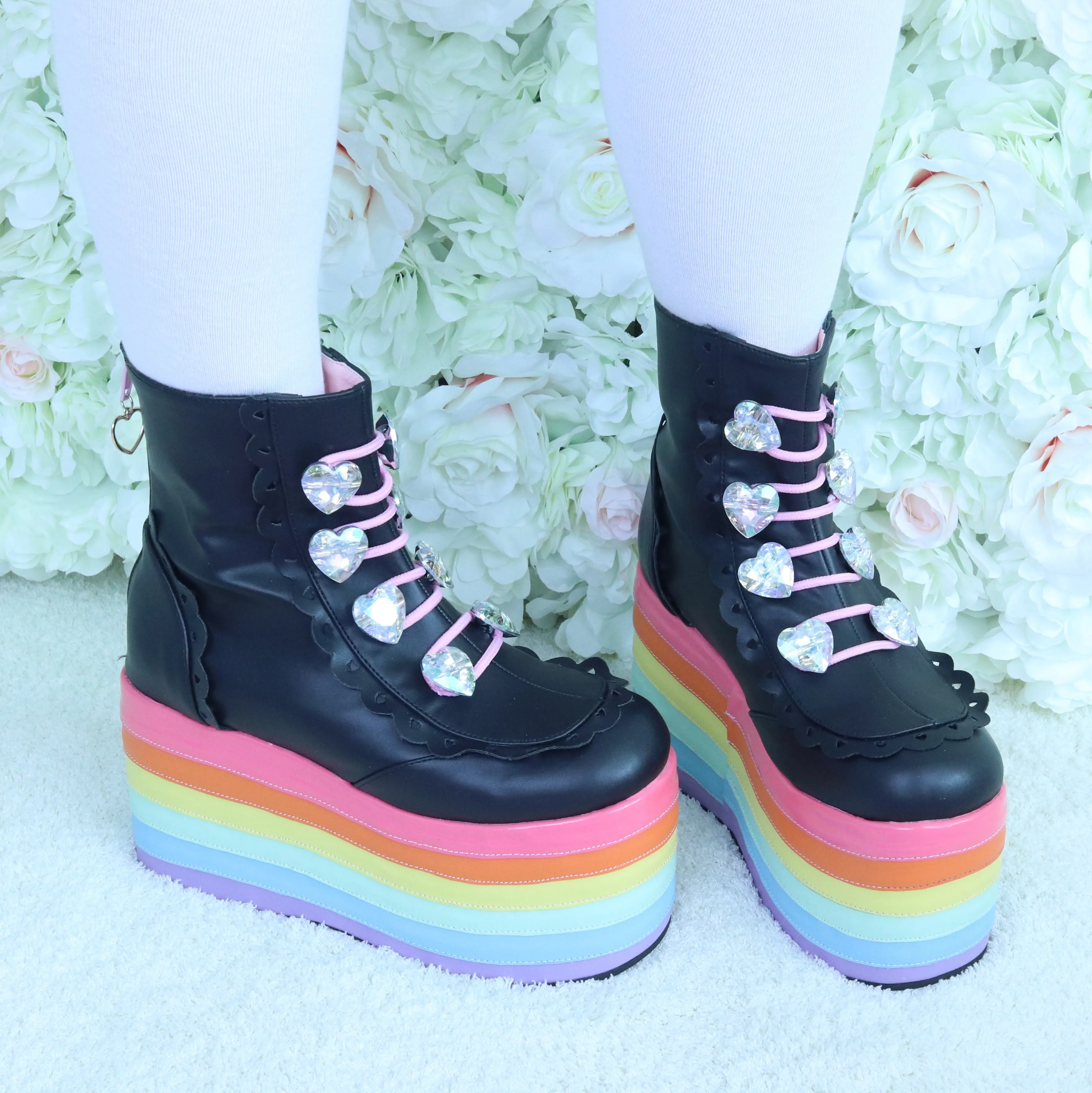 Rainbow Platform Boots