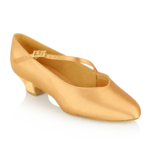 Ray Rose 206 Sunset Flesh Satin Girl's Standard Ballroom Dance Shoe with Diagonal Strap