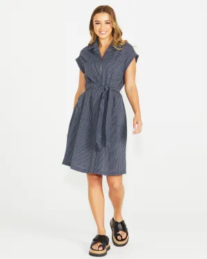 Sass Liberty Utility Dress - Navy White Stripe