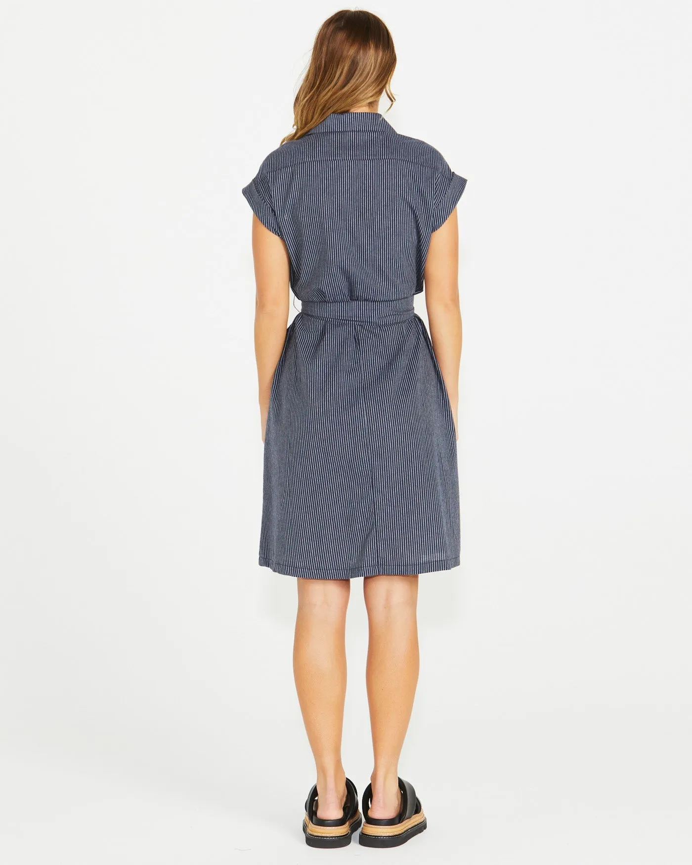 Sass Liberty Utility Dress - Navy White Stripe