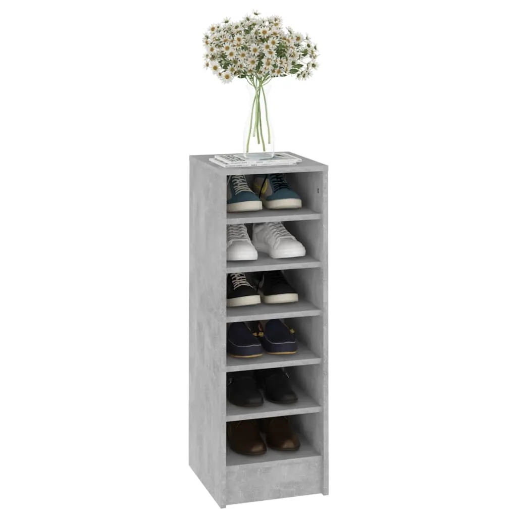 Shoe Cabinet Concrete Grey 31.5x35x90 cm Engineered Wood