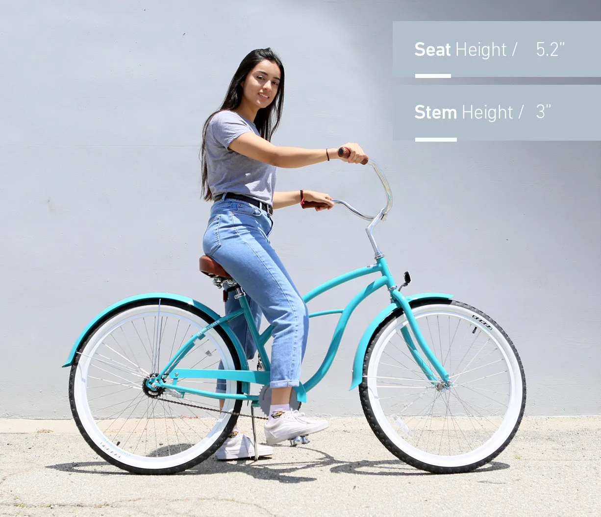 sixthreezero Teal Single Speed Women's Beach Cruiser Bike