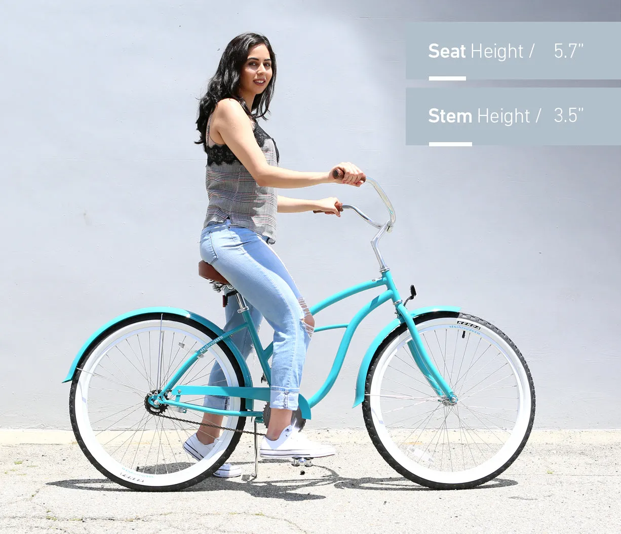 sixthreezero Teal Single Speed Women's Beach Cruiser Bike