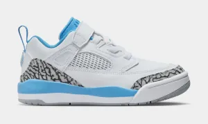 Spizike Low UNC Preschool Basketball Shoes (White/Wolf Grey/Anthracite/University Blue)