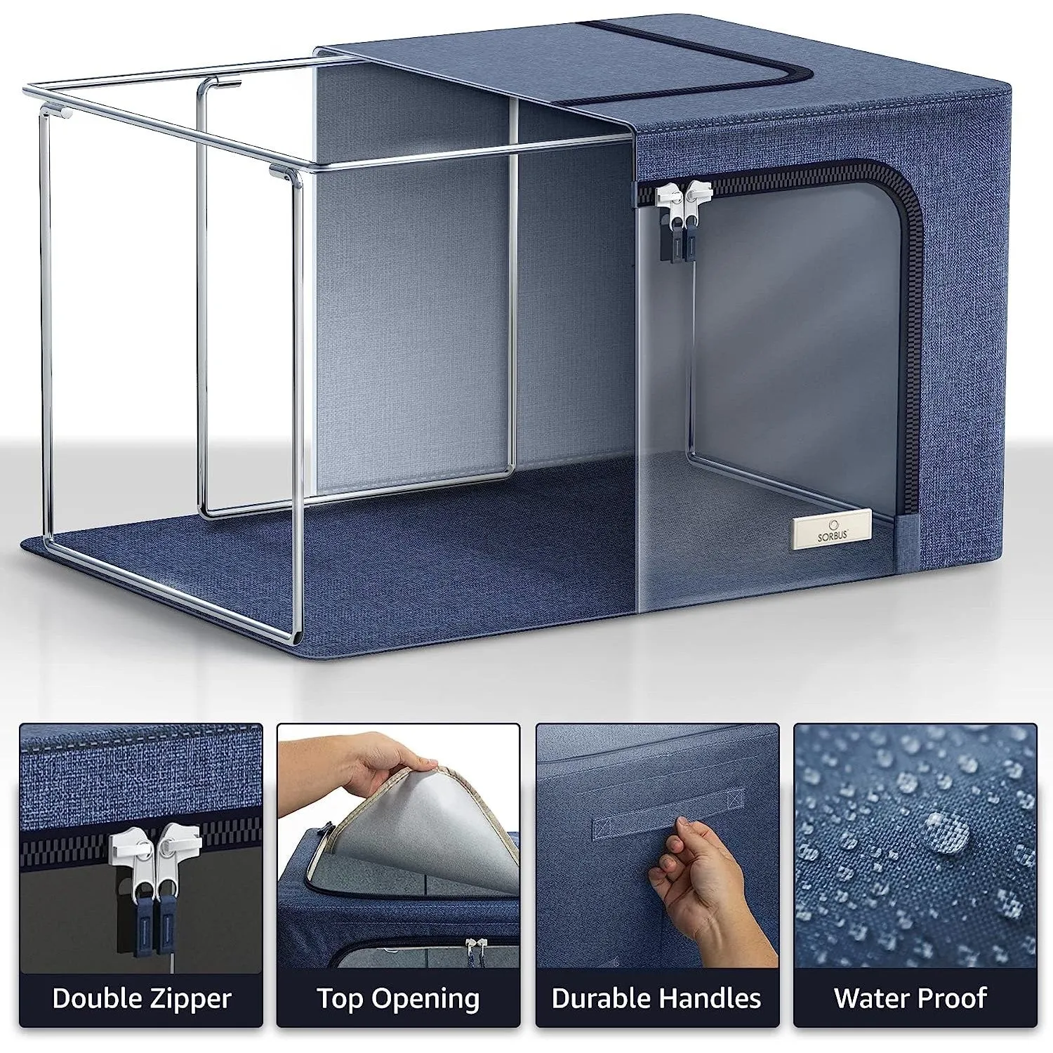 Storage Bins with Metal Frame (Single Pack)