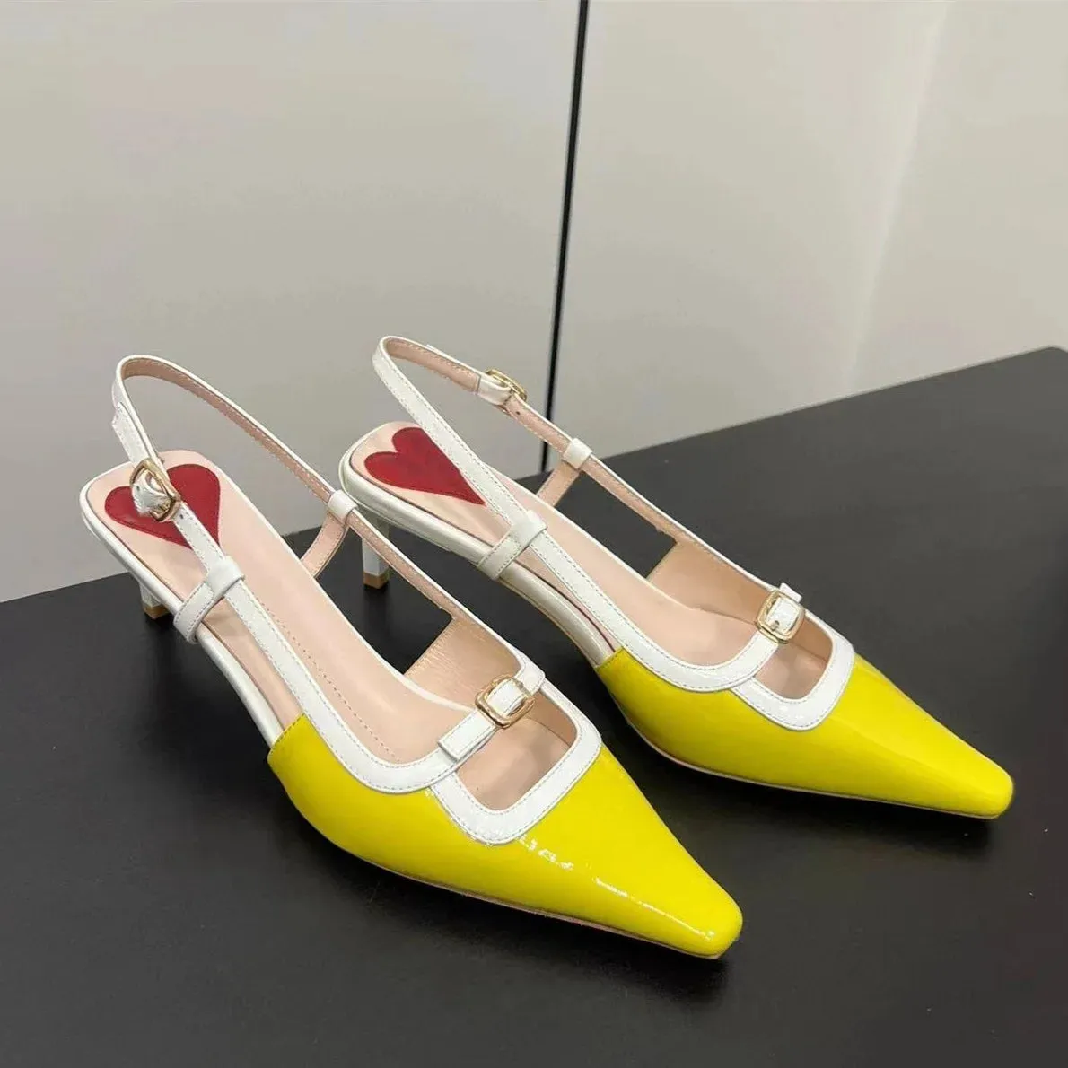 TAVIMART  -   Candy Color Ladies Shoes Sandalias De Mujer Verano Stiletto Heels Square Toe Zapatos Para Damas En Oferta Splice Slingback 2024