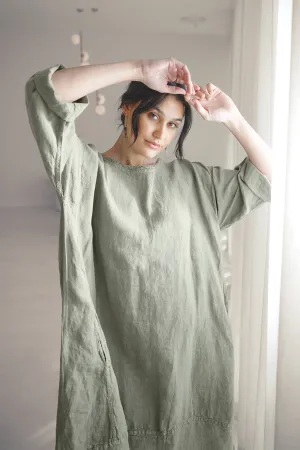 The Malle Linen Dress - Pistachio