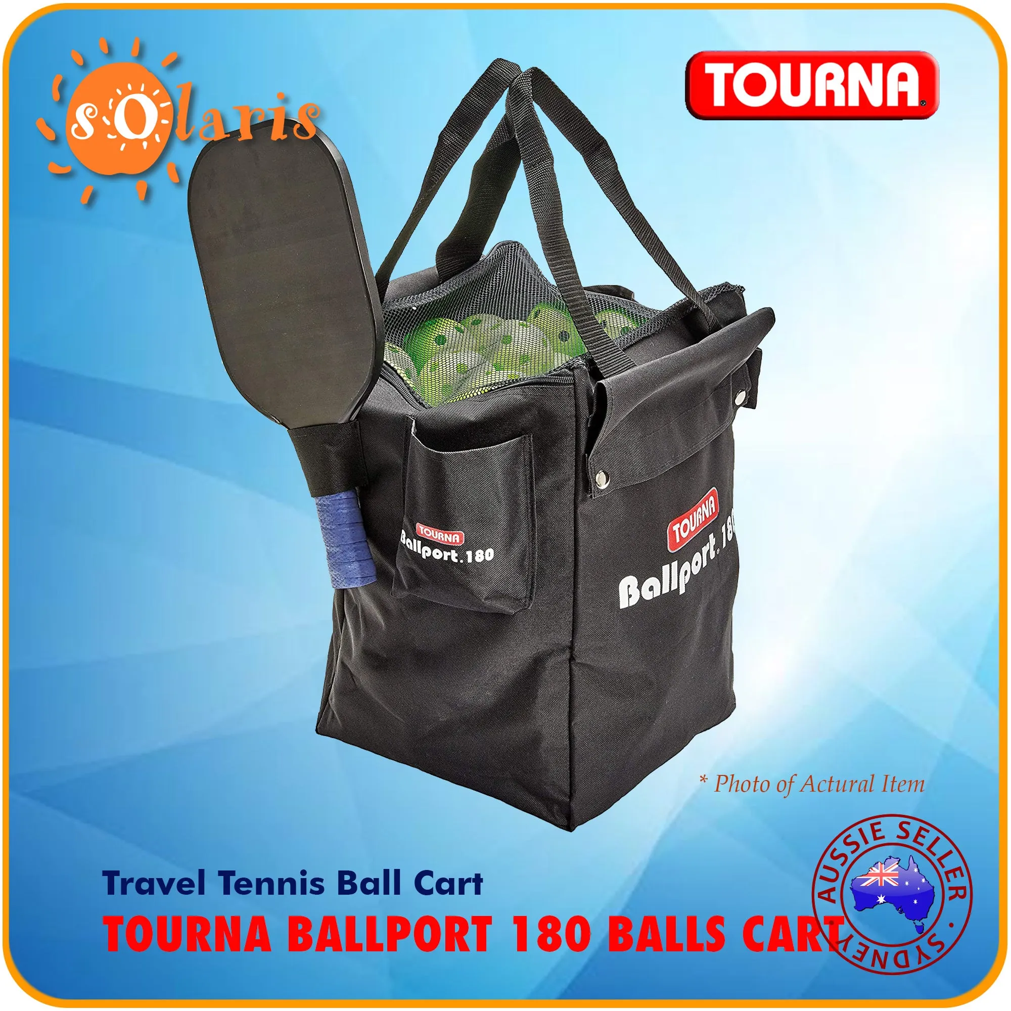 TOURNA Folding Travel Tennis Cart Holds 180 Balls