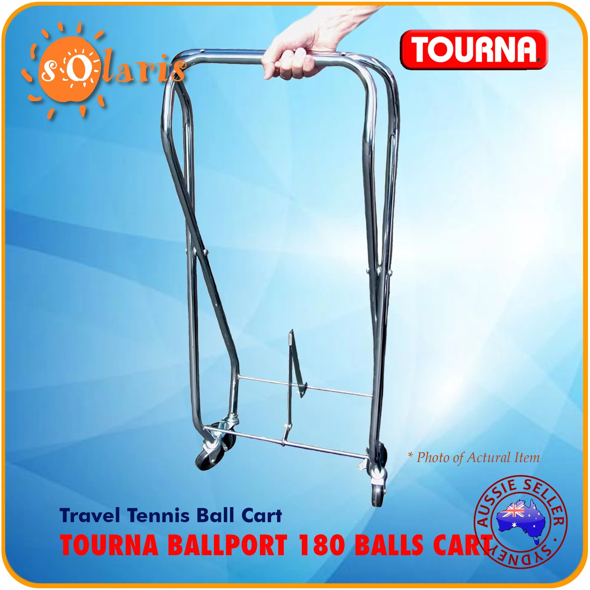 TOURNA Folding Travel Tennis Cart Holds 180 Balls