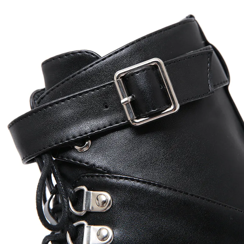 Uniwim Black/White Combat Boots SE21146