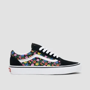 Vans Old Skool Shoes - Floral Black/White - Womens