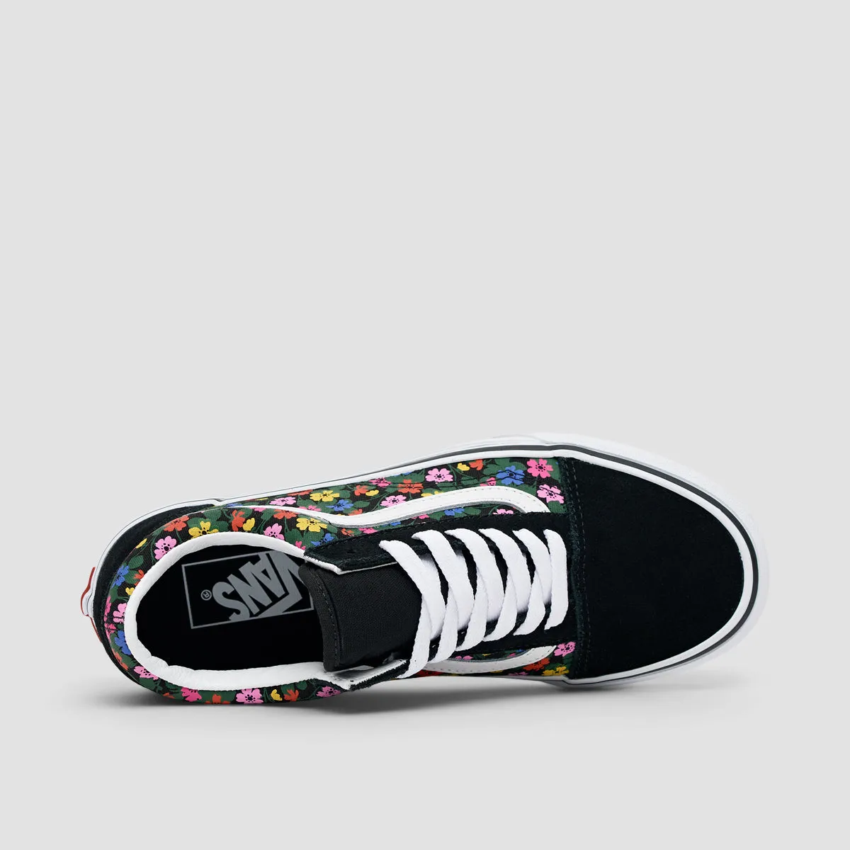 Vans Old Skool Shoes - Floral Black/White - Womens