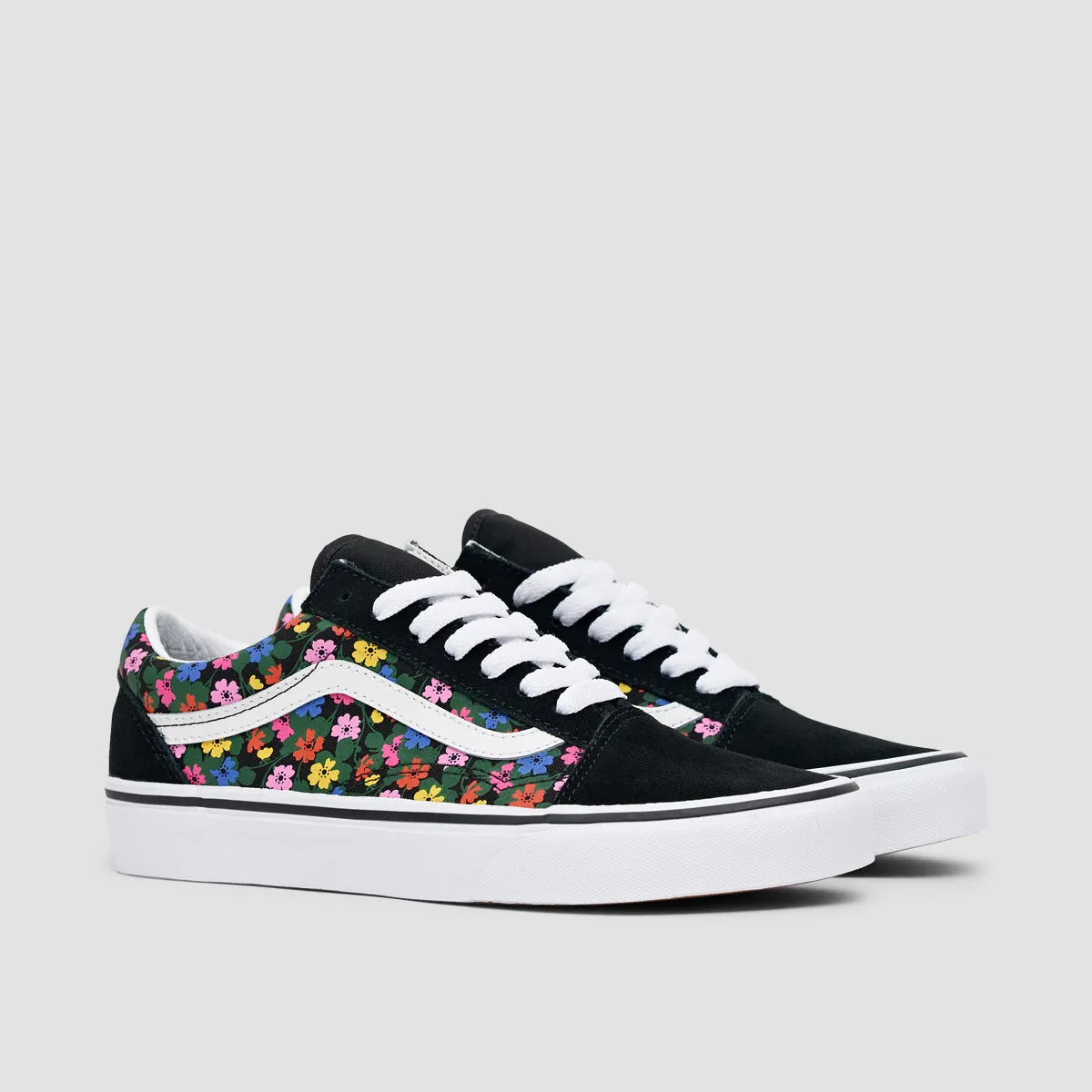 Vans Old Skool Shoes - Floral Black/White - Womens