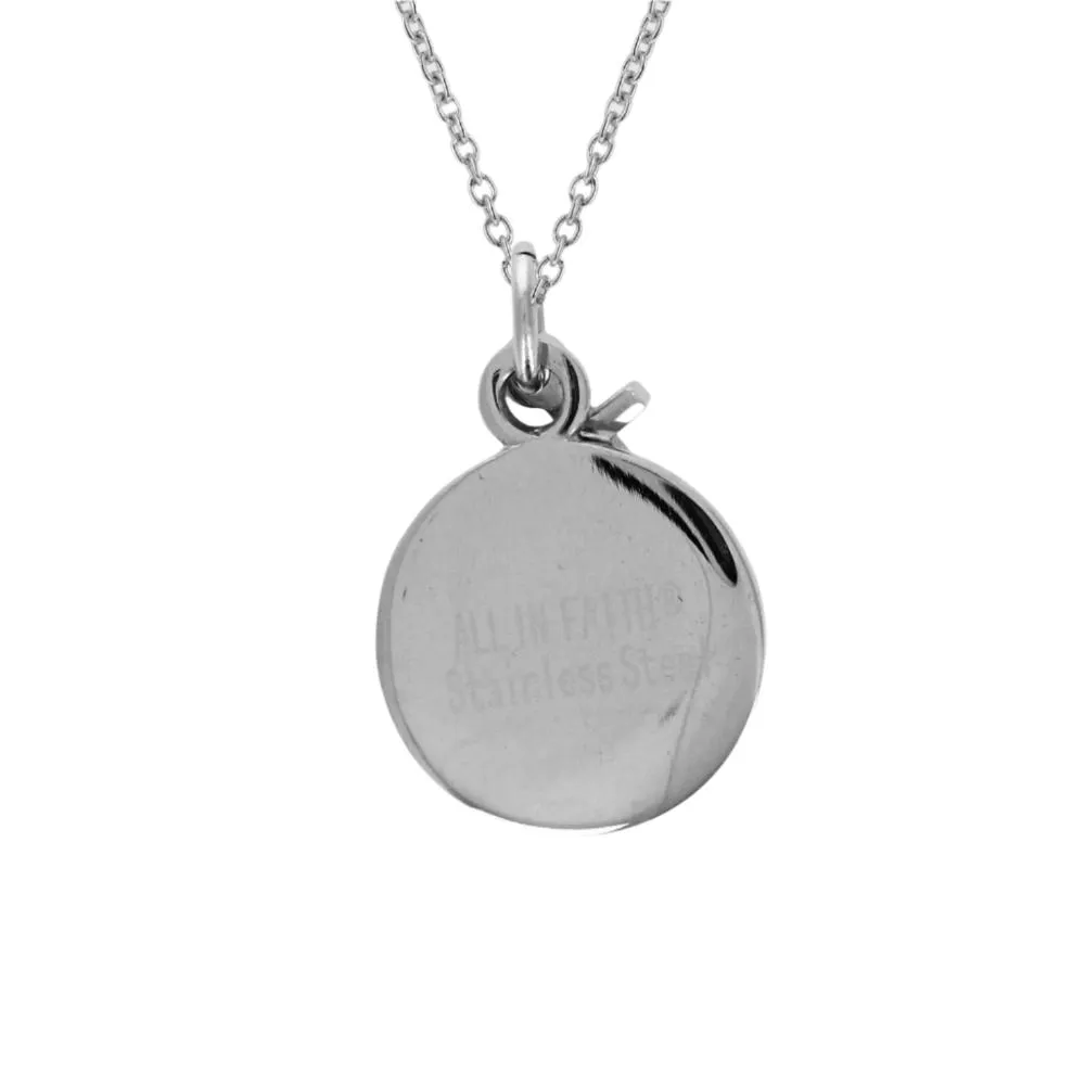 Volleyball Necklace w/ Dangle Cross Pendant | Stainless Steel