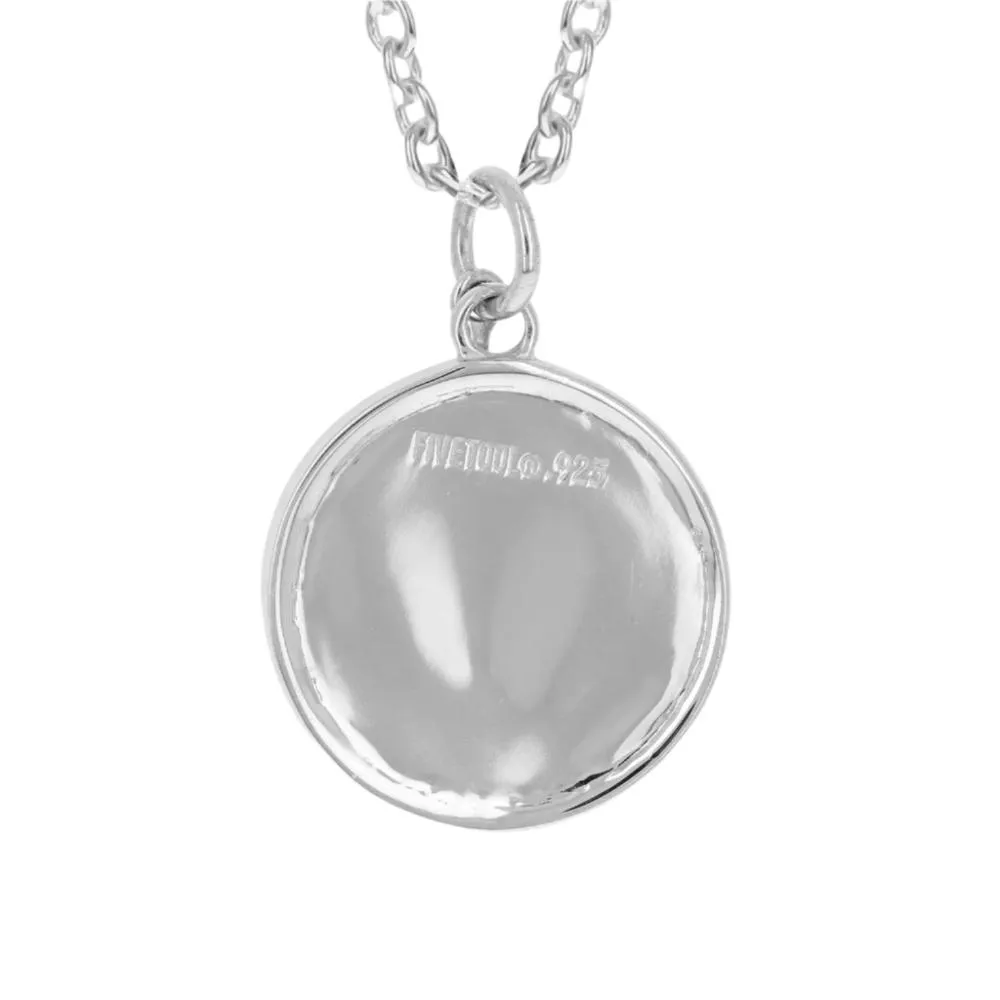 Volleyball Necklace w/ Dangle Cross Pendant | Sterling Silver