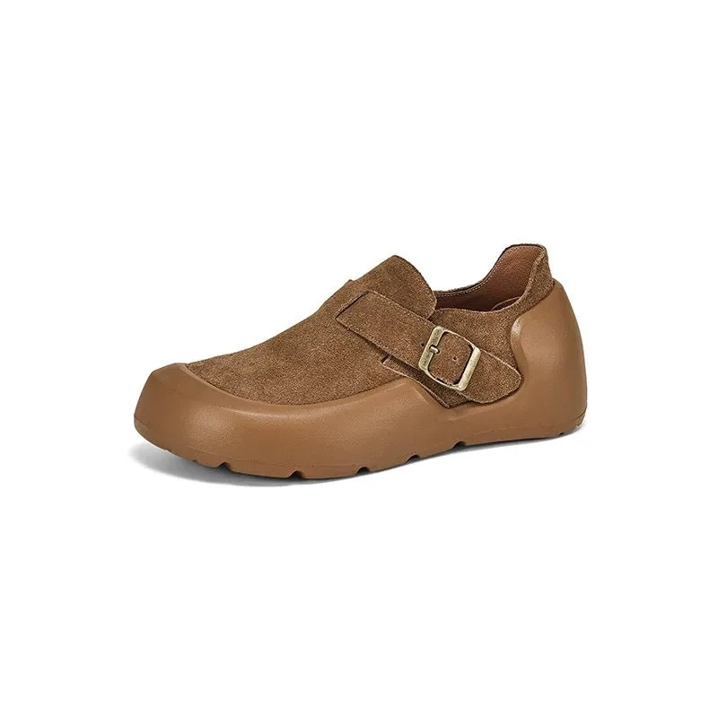 Women Retro Thick- Soled Birkenstocks Suede Leather Shoes