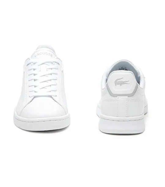 Women's Lacoste Carnaby Pro BL Tonal Leather Trainers White/White