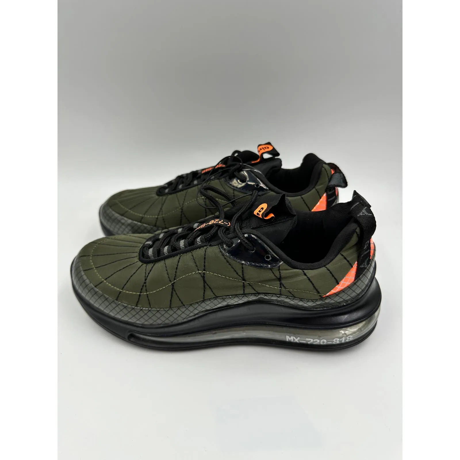 Women's Size 6.5, Green Uppersole with Criss Cross Design & Orange Accents