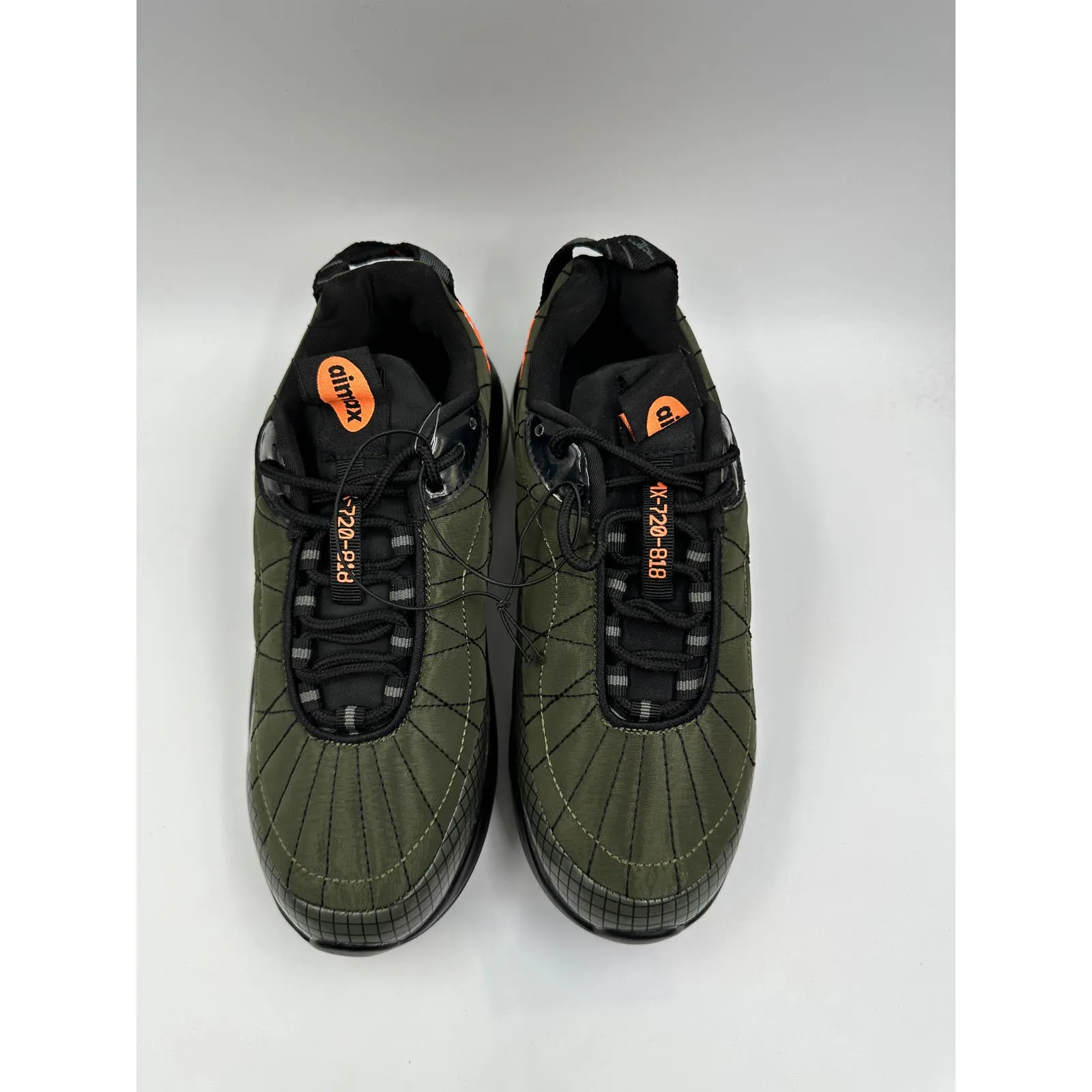 Women's Size 6.5, Green Uppersole with Criss Cross Design & Orange Accents