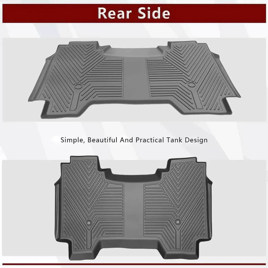 YITAMOTOR® 2019-2025 Dodge Ram 1500 Crew Cab New Body Floor Mats Floor Liner Rubber Front Rear Kit