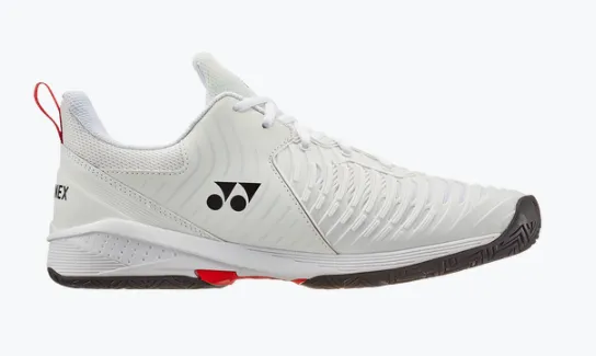 Yonex Power Cushion Sonicage 3 Men's All Courts Shoes  [White/Red]