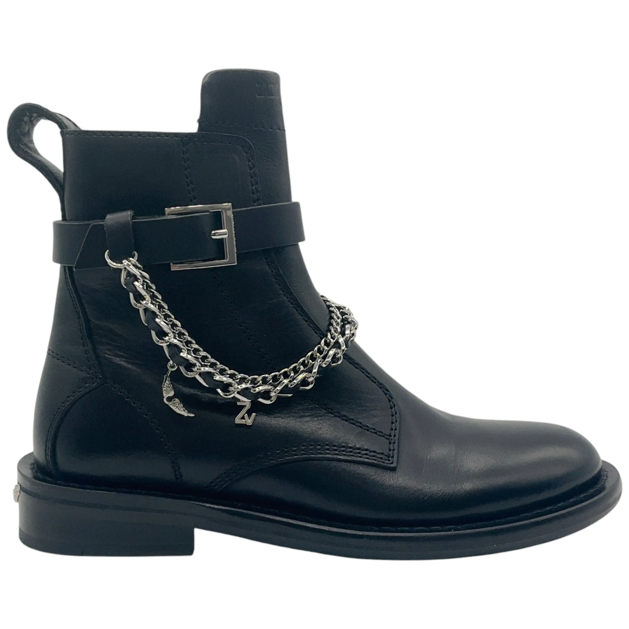 Zadig & Voltaire Black Lambskin Laureen Ankle Boots