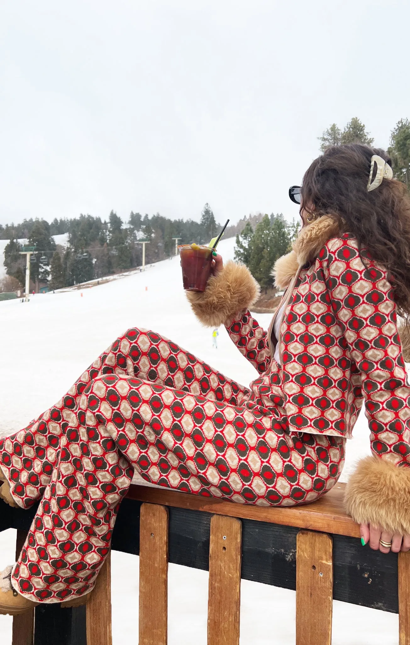 Zermatt Sweater Pant ~ Brown Geo Jacquard